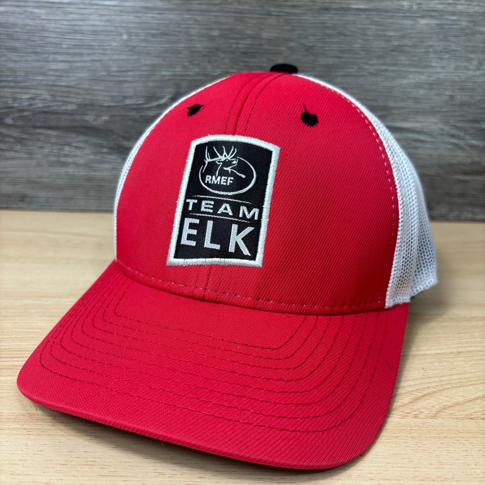 Rocky Mountain Elk Foundation Hat Cap Strap Back Red Team Elk RMEF Adjustable - Picture 5 of 11